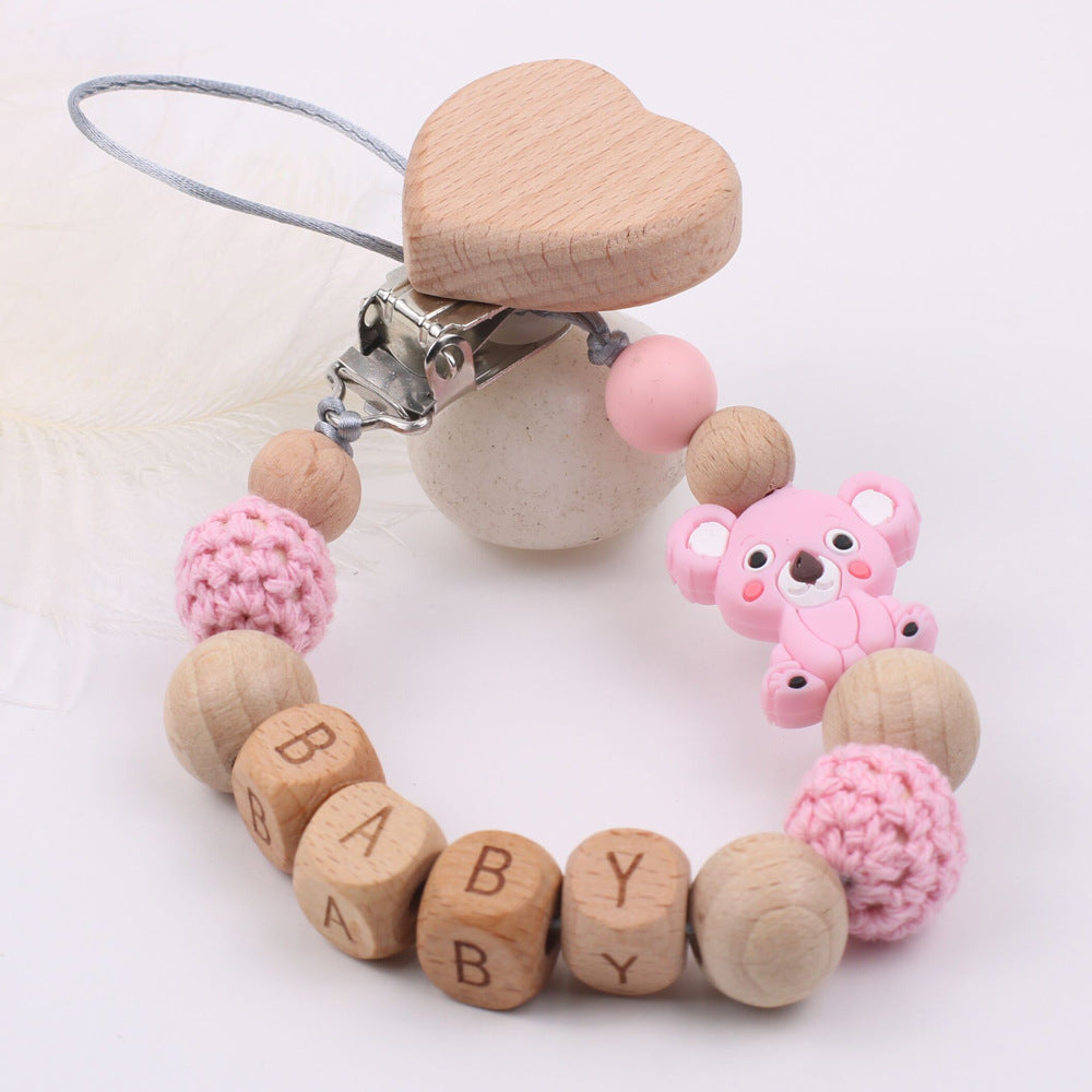 Baby products soothing beech wood mouth chain clip Baby products soothing beech wood mouth chain clip